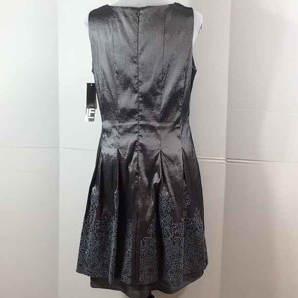 LF Leslie Fay silver gray beaded date dress 12 NWT - Picture 8 of 13